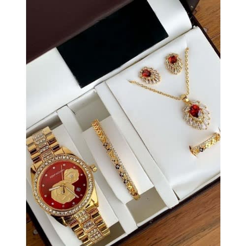 Ladies Wristwatch Set - Gold