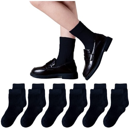 Set Of 6 Boys And Girls Socks - Black