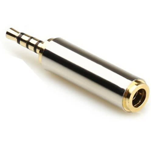 2.5mm Male To 3.5mm Female Stereo Mic Audio Headphone Jack Adapter