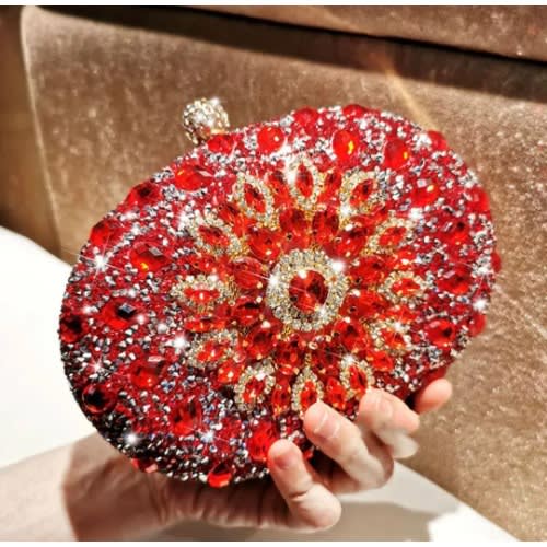 Ladies Crystal Clutch - Red