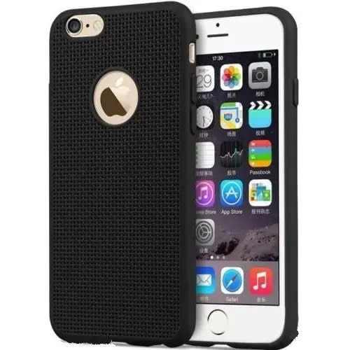 Net Design Soft Silicone Back Case For iPhone 8 Plus & 7 Plus - Black