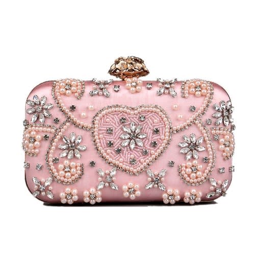 Ladies Rhinestone Clutch - Love Gold