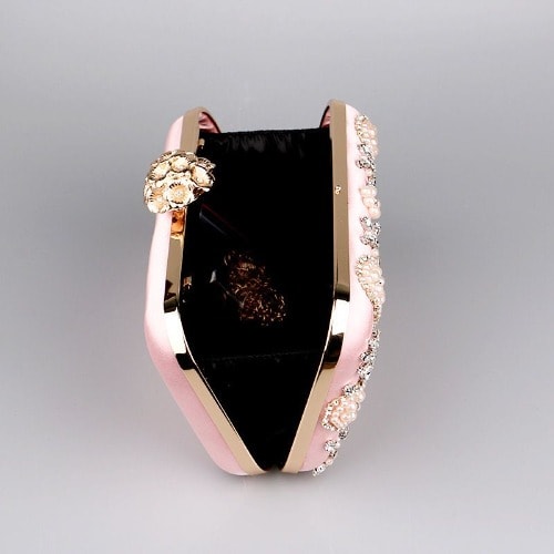 Ladies Rhinestone Clutch - Love Gold