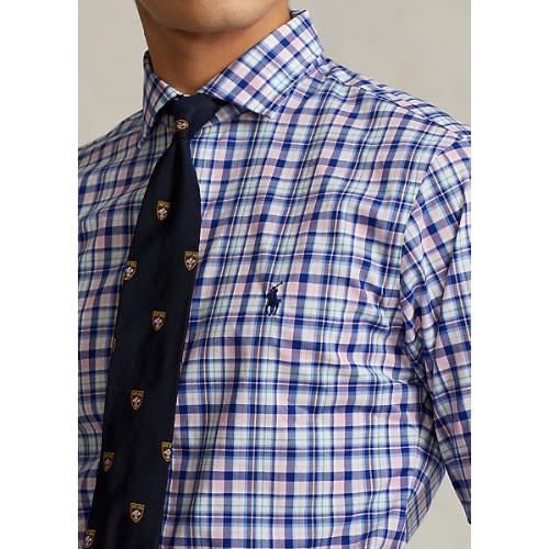 Slim Fit Plaid Poplin Shirt
