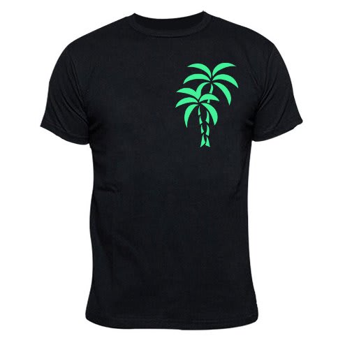 Palm Glow Print T-Shirt - Black