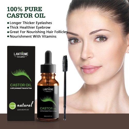 Moisturizing Castor Oil Eyebrow Eyelash Growth Serum - 10ml