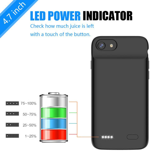 Case For iPhone 6, 6S, 7, 8 - 3200mAh - Slim Rechargeable  Charger
