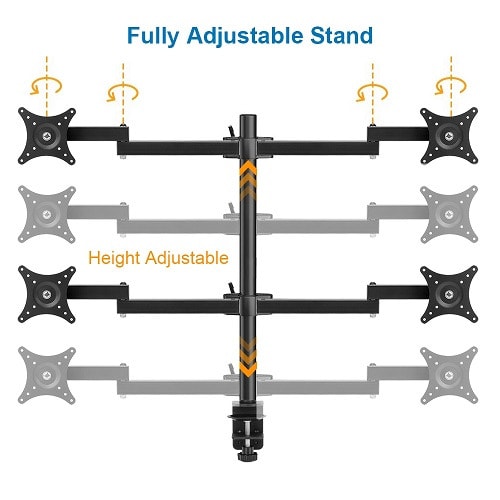 Adjustable Computer TV Quad Monitor Holder Arm Desk Mount Stand