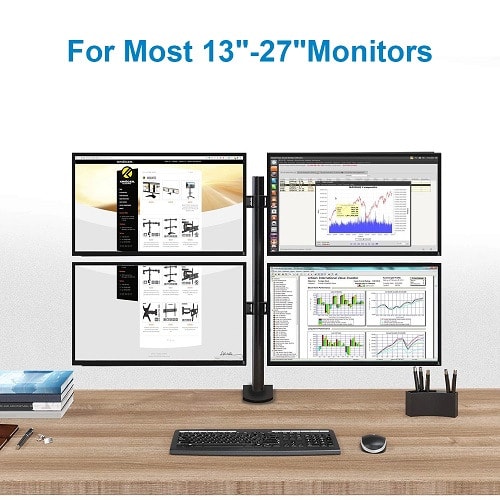 Adjustable Computer TV Quad Monitor Holder Arm Desk Mount Stand