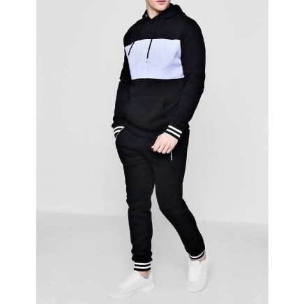 Men's Sweat Shirt & Joggers - Black & White