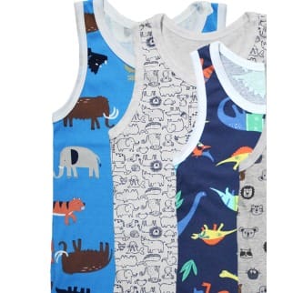 Set Of 4 Boys Cotton Singlets