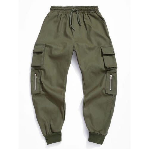 Cargo Pants Joggers - 2 Pieces - Black & Green
