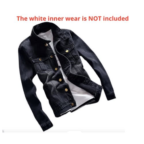 Men Jeans Denim Jacket - Black