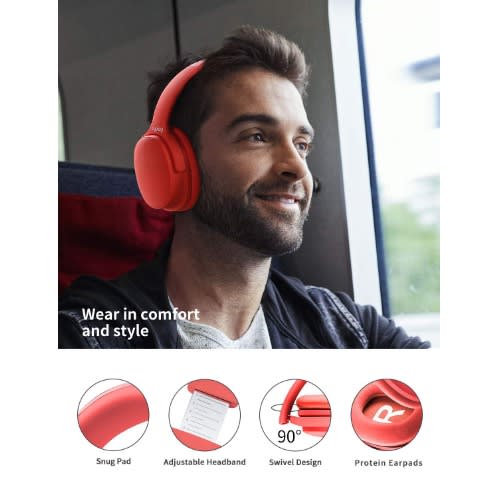 Soundtec Wireless Over-ear Headphone- Red