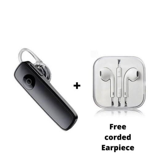 Bluetooth Earpiece Plus Free Corded Earphone