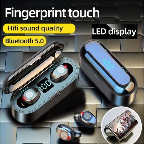 Wireless Fingerprint Touch Headphones Hifi Stereo Noise Cancelling Headsets