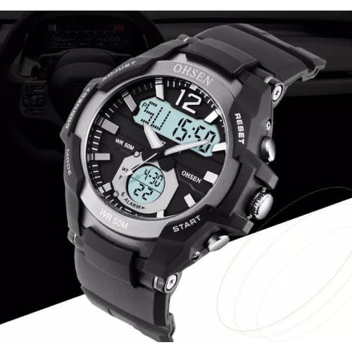 Men's Rubber Strap Water Resistance Wrist Watch