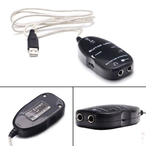 Guitar To Usb Interface Link Cable Adapter +audio Connector