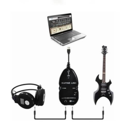 Guitar To Usb Interface Link Cable Adapter +audio Connector