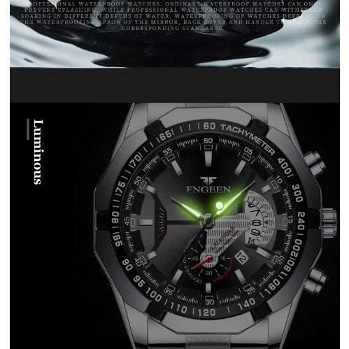 Fngeen Mens Waterproof Watch