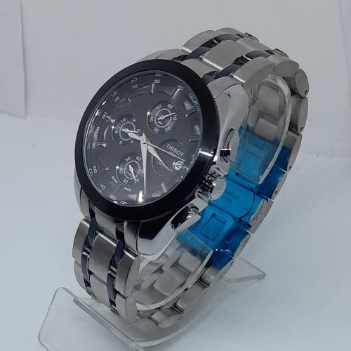 Coutourier Black Dial With Black Stripe Stainless Steel Watch