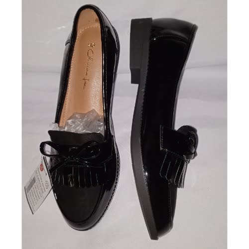 Ladies Office Flat Shoe With Italian Sole - Black