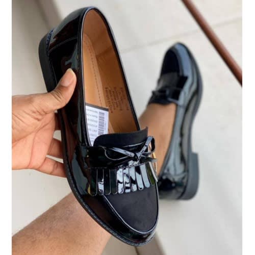Ladies Office Flat Shoe With Italian Sole - Black