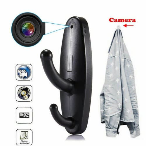 1080P Hanger Hook Mini Spy Camera - DVR Motion Detection - Black