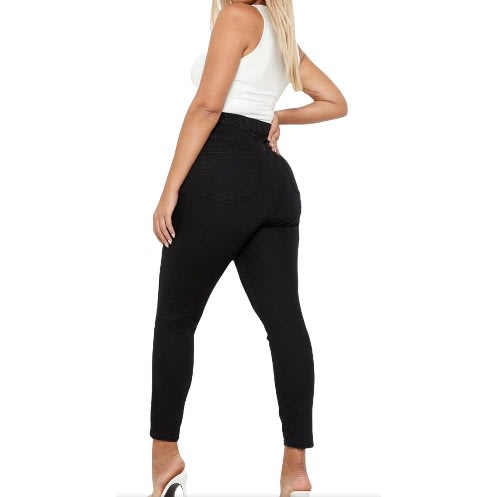 Women High Rise Jeggings- Black