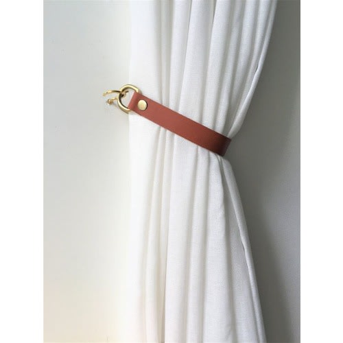 Leather Tie Back For Curtains- Brown
