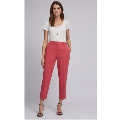 Ladies Ankle Grazer Trouser - Coral