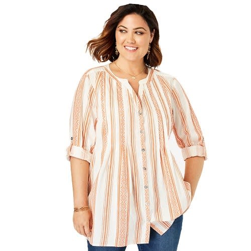 Pure Cotton Pintuck Blouse -