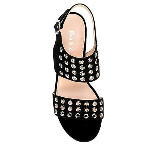 Block Heeled Sandals - Black