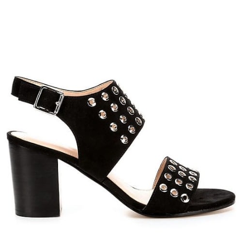 Block Heeled Sandals - Black