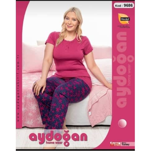 2 Piece Women Pyjamas /Sleep Wear - Purple Mix