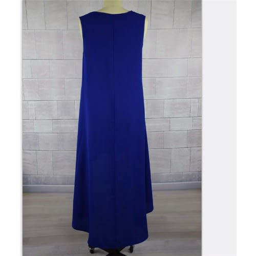 Women's Summer Sleeveless Chiffon Dress - Blue