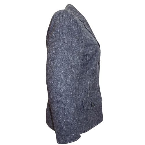 Single Breasted Stitch Seam Jacket - Grey