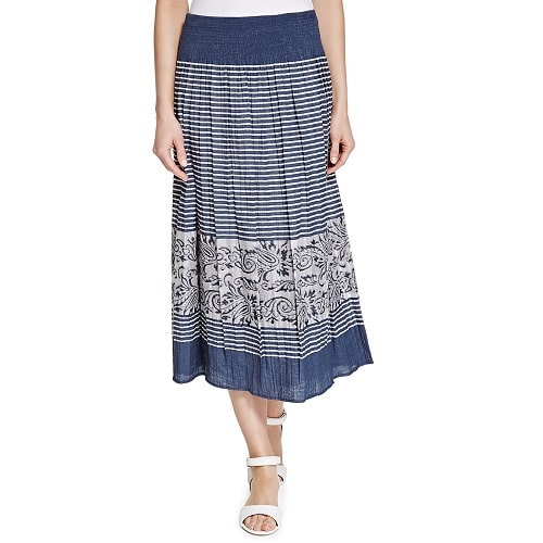 Paisley Print Striped Skirt
