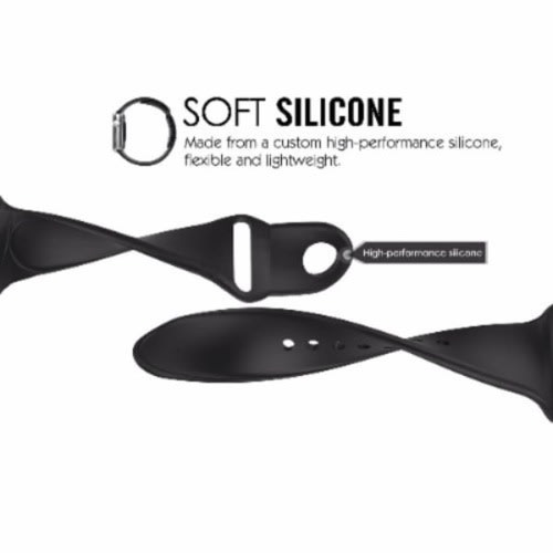 Silicon Watchband For iWatch - 38mm - Black