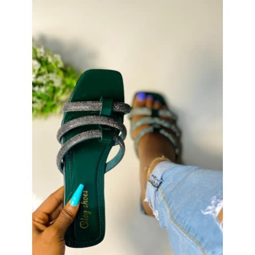Oleg Flat Slippers - Green