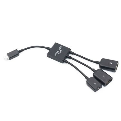 MIRASCREEN - 3 In 1 Micro Usb Hub Otg Cable For Samsung Xiaomi Huawei