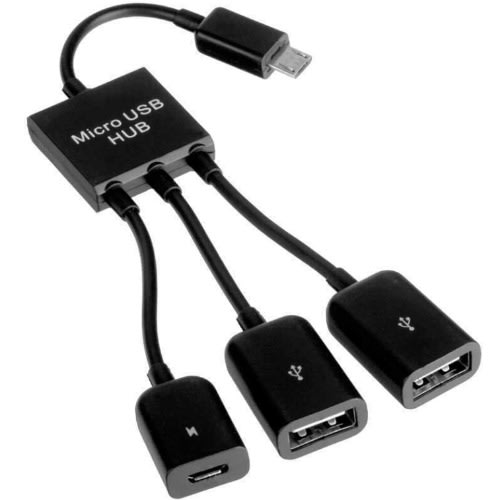 MIRASCREEN - 3 In 1 Micro Usb Hub Otg Cable For Samsung Xiaomi Huawei