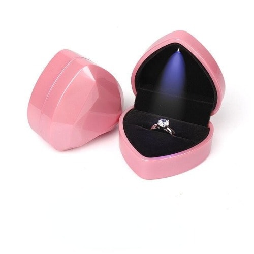 Curvy Love Led Engagement Ring Case - Pink