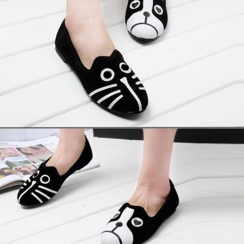 Women's Cute Cat & Dog Face Loafers