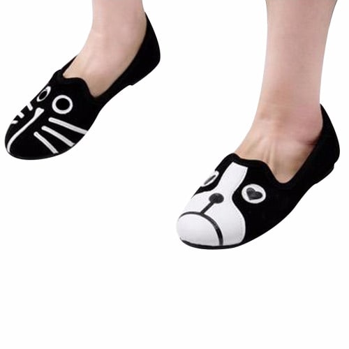 Women's Cute Cat & Dog Face Loafers