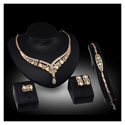Jewelry Set For Women Gold Plated- 4 In 1