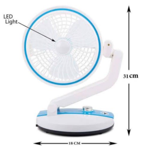 Multifunction Usb /solar Charging Folding Table Fan With Light