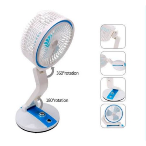 Multifunction Usb /solar Charging Folding Table Fan With Light