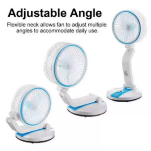 Multifunction Usb /solar Charging Folding Table Fan With Light