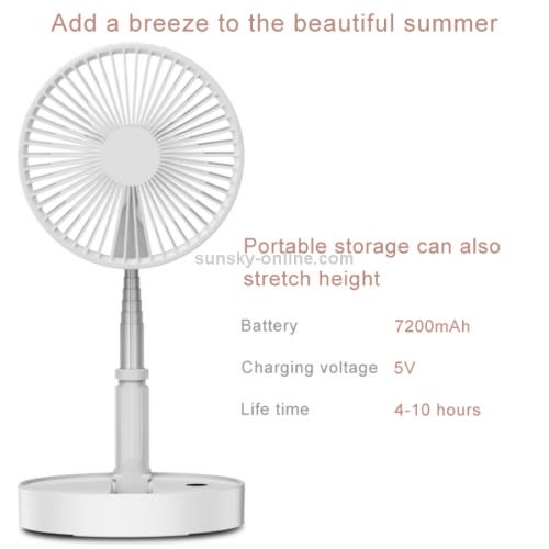 Rechargeable Fan P9 - 7200mAh - White